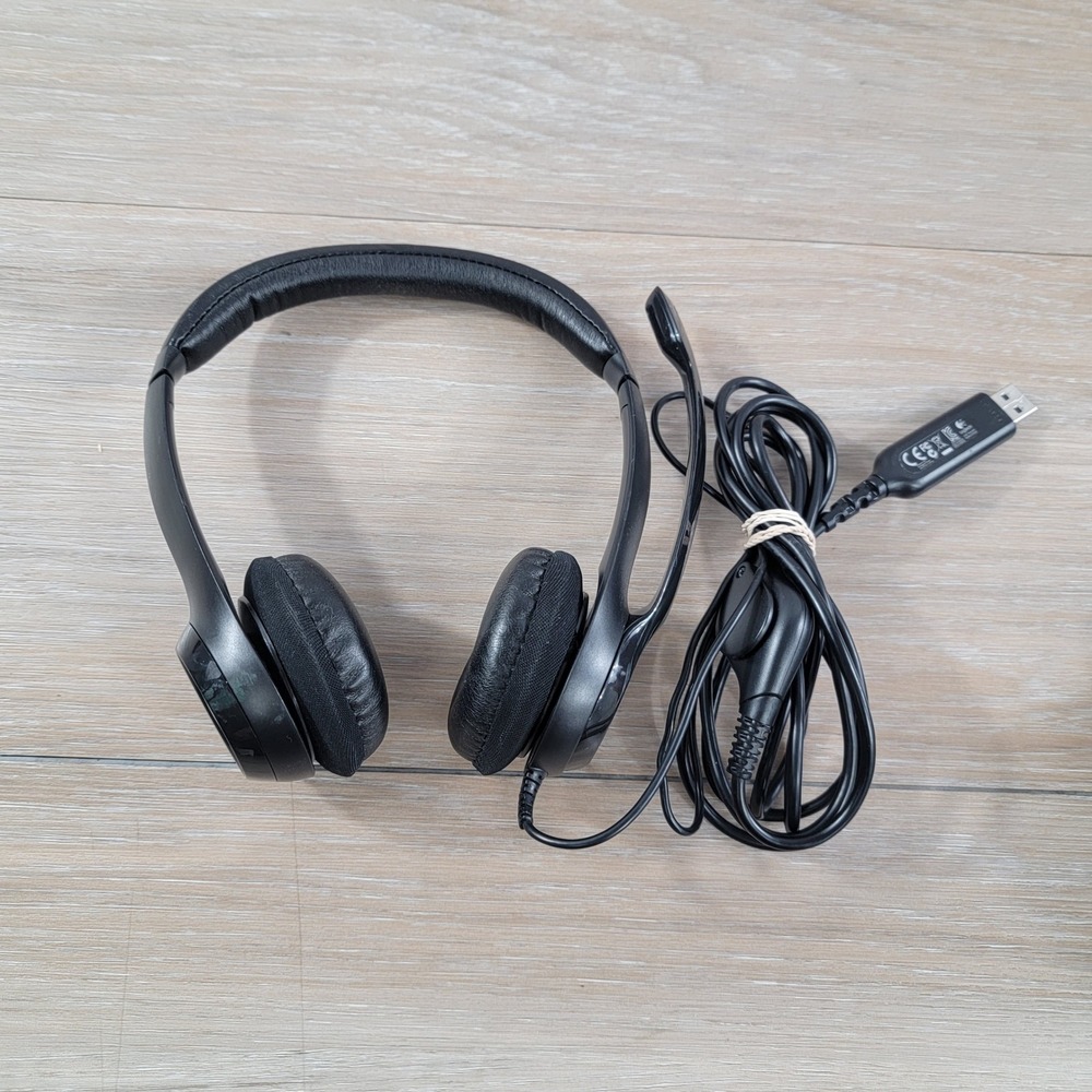 Logitech USB Headset H390 Noise Cancelling Microphone Headphones Black